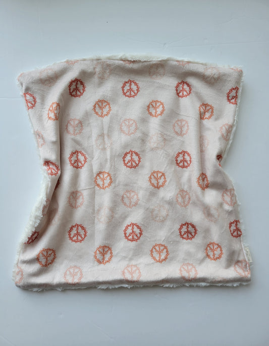 Cuddle Blanket Lovey- Flower Peace Signs