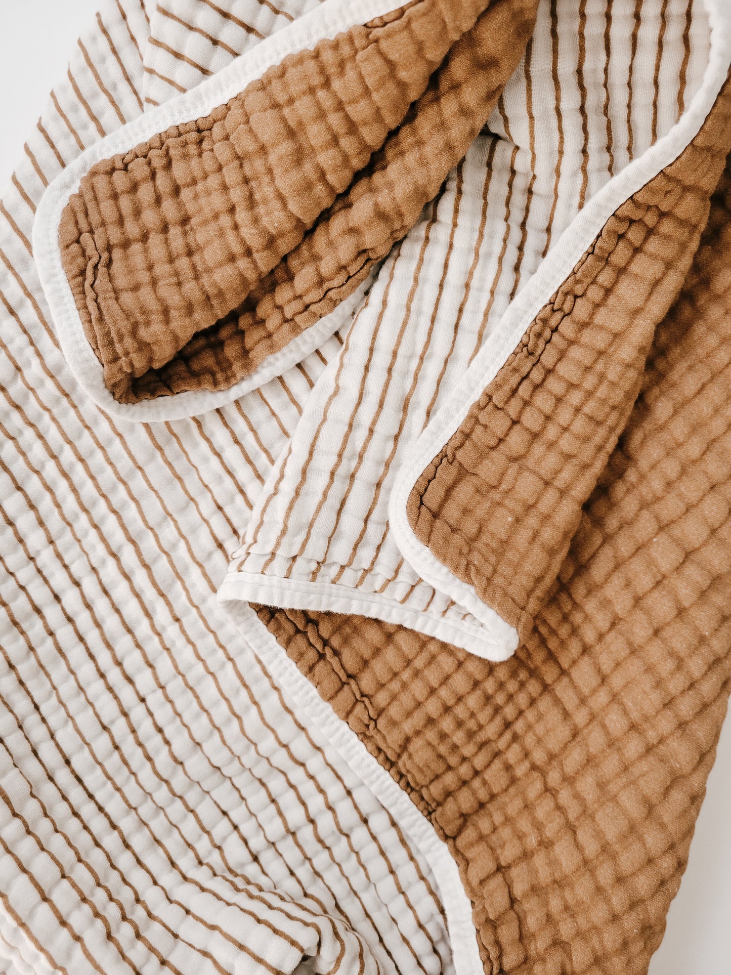 Nutmeg Stripe 6 Layer Gauze Blanket