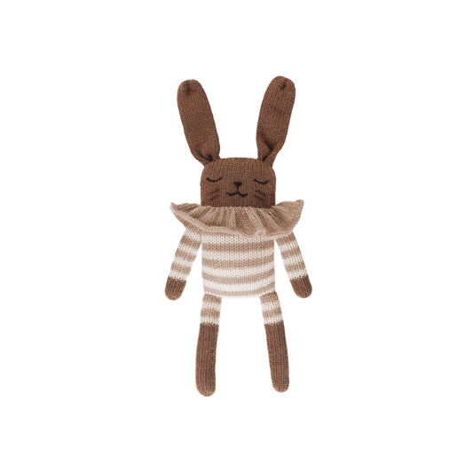 Bunny Knit Toy- Sand Striped Romper