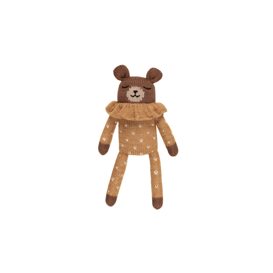 Teddy Knit Toy- Ochre Dot Pyjamas