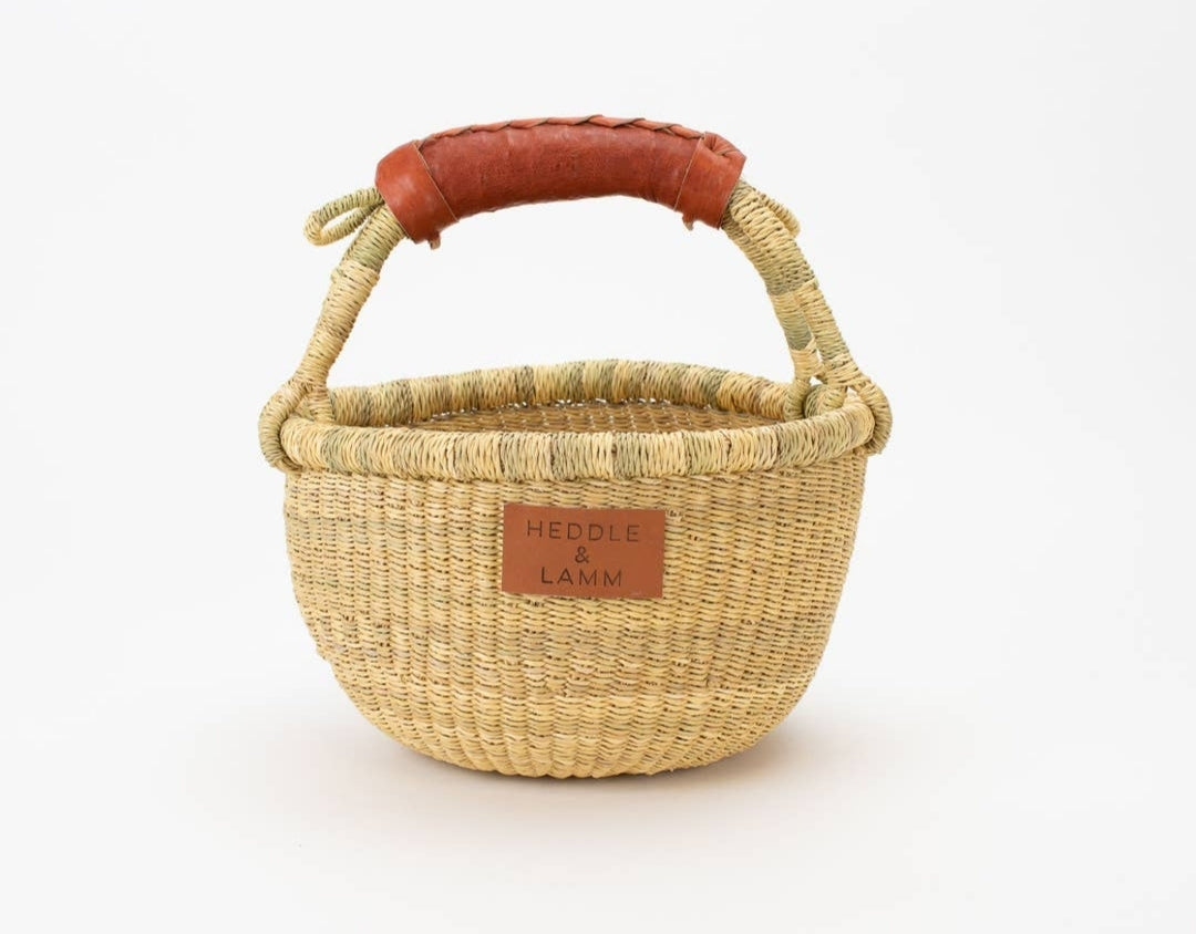 Kandiga Mini Bolga Basket- Brown Handle