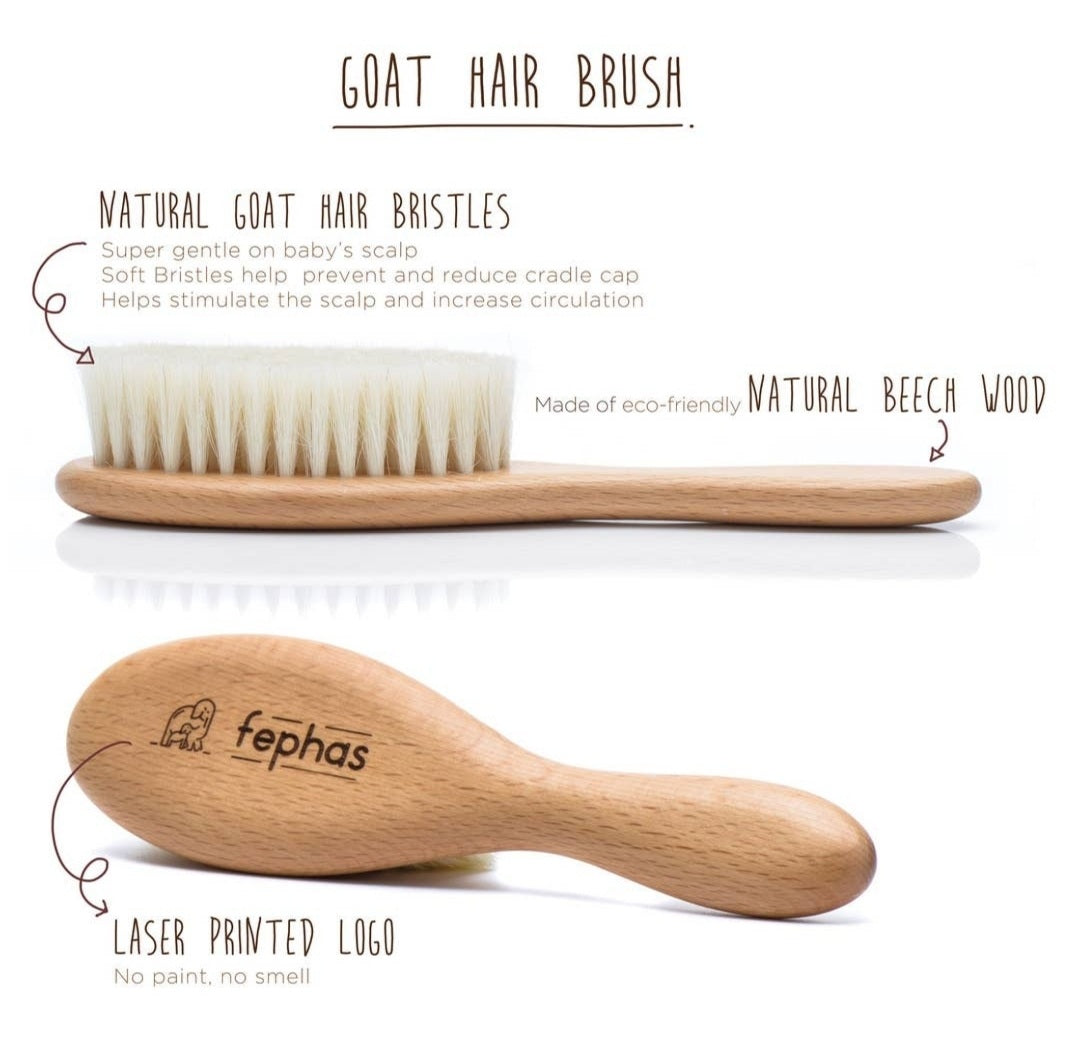 Wooden Baby Goat Hair Brush