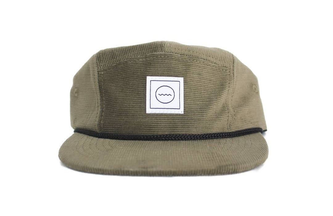 Corduroy Five Panel Hat in Olive