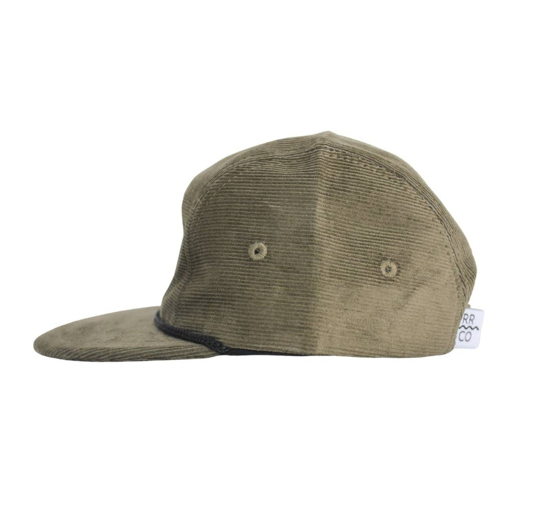 Corduroy Five Panel Hat in Olive