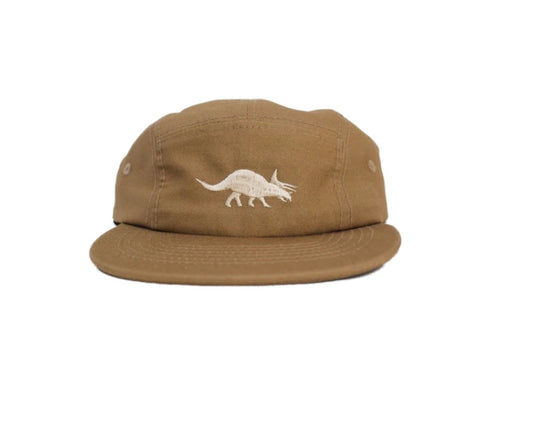 Triceratops Cotton Five Panel Hat in Khaki