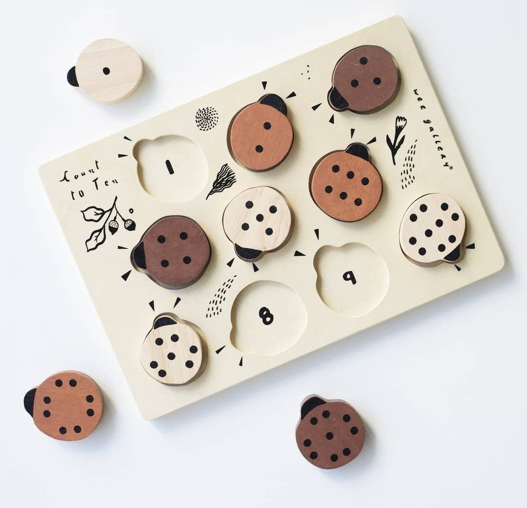 Wooden Tray Puzzle- Count to 10 Ladybugs