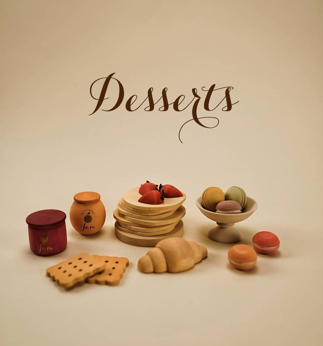 Wooden Play Food Set- Desserts