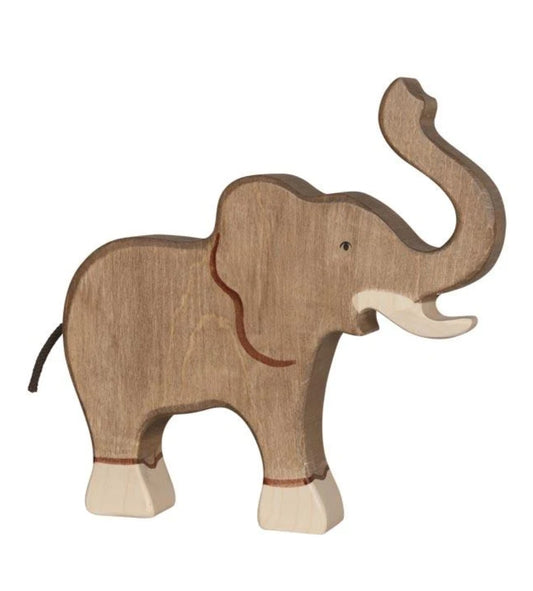Holztiger Elephant, Trunk Raised