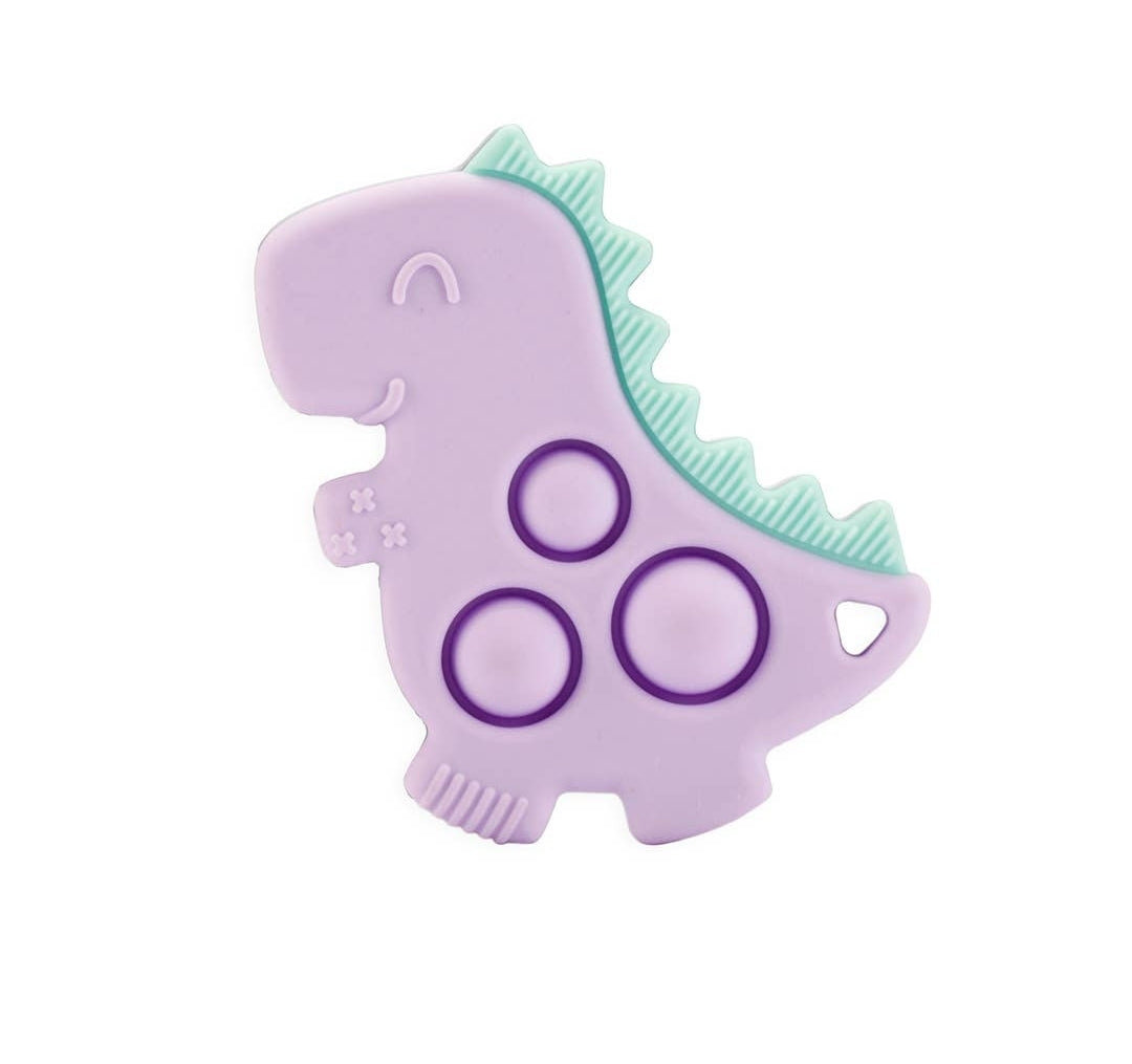 Itzy Pop Sensory Popper Teether- Lilac Dino